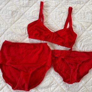 Pansy Organic Cotton Red Women's Bra and Panty Set